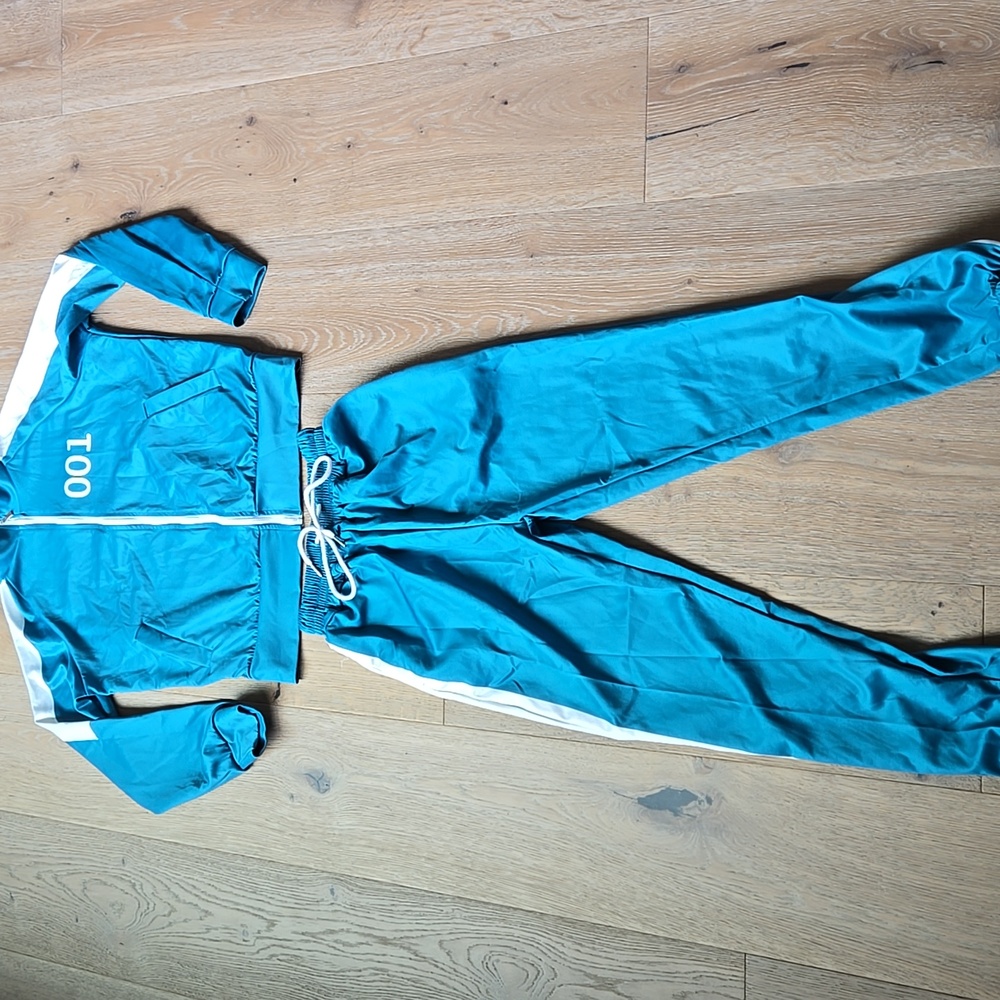 Unisex Teal Track Suit with 001 on Jacket Squid Games Costume